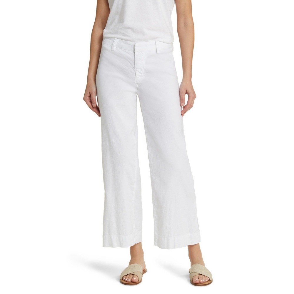 Frank & Eileen Wexford Wide Leg Linen Pants White Size 6 Coastal Quiet Luxury